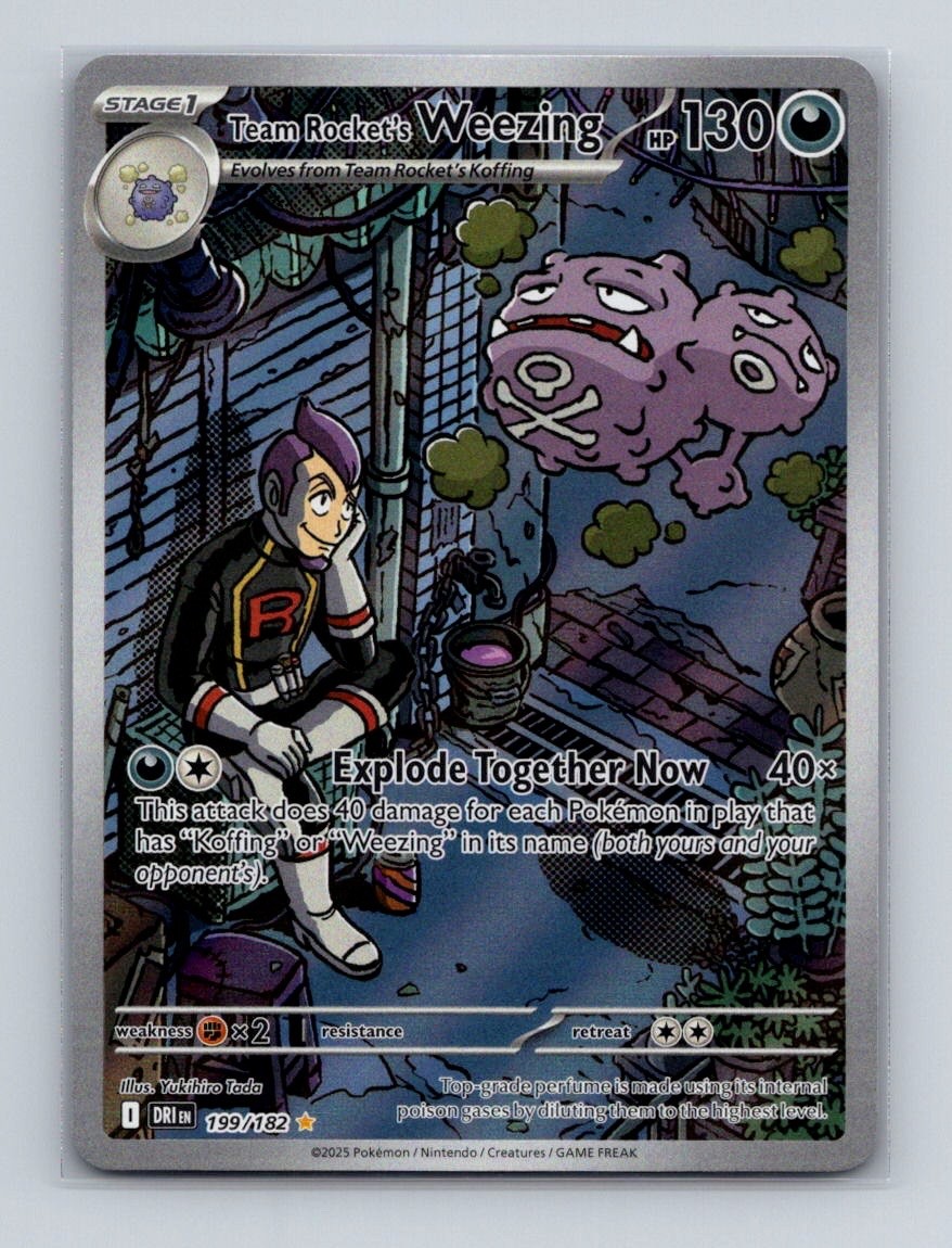 Team Rocket's Weezing 199 Pokemon Destined Rivals Illustration Rare Card NM+ (a)