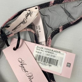 Agent Provocateur Ellise Black Pink Thong AP5 Extra Large NWT
