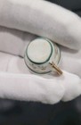 Vintage Dollhouse Miniature Tea/ Mini Coffee Cup Floral, Gold Green Tiny 1 in.  — photo 5