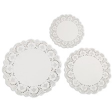 180 PCS White Round Paper Lace Doilies Assorted Sizes 3.5/4.5/5.5 Inch