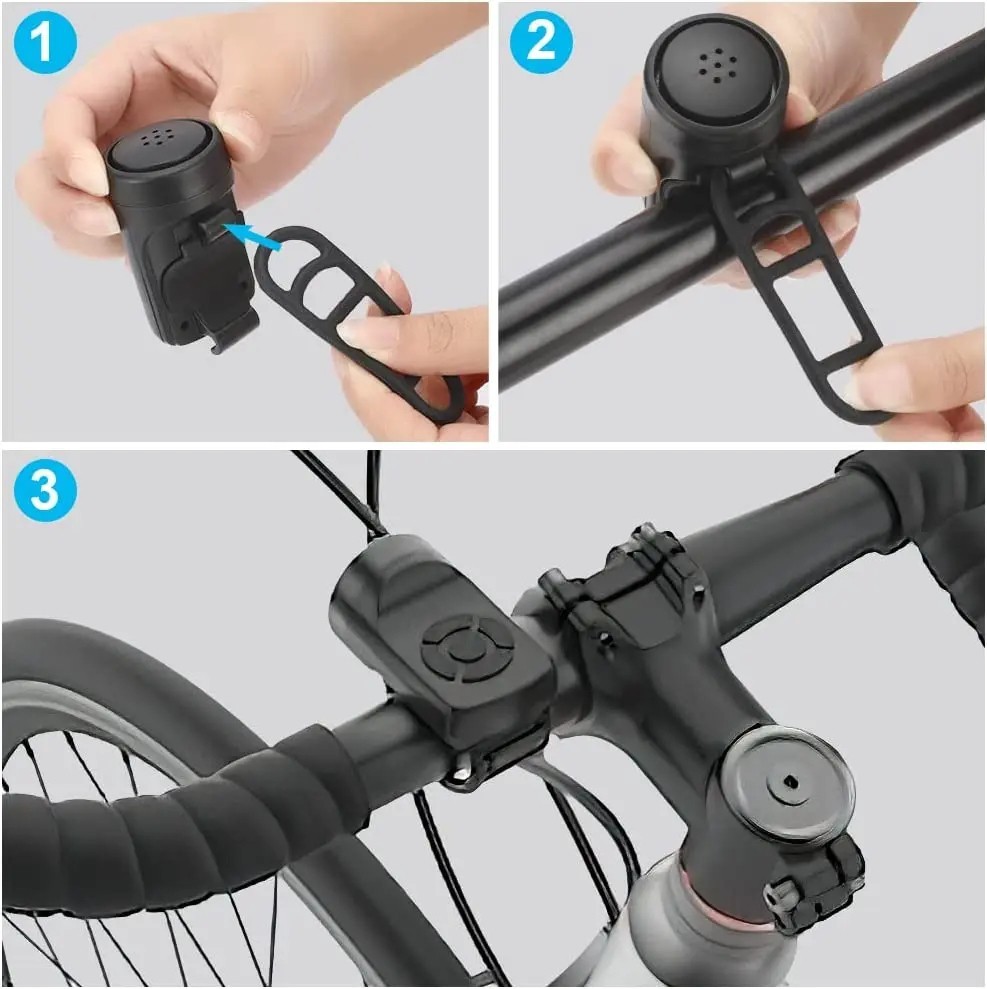 Bicycle Electric Bell USB Rechargeable Bike Horn Waterproof MTB Safety Alarm