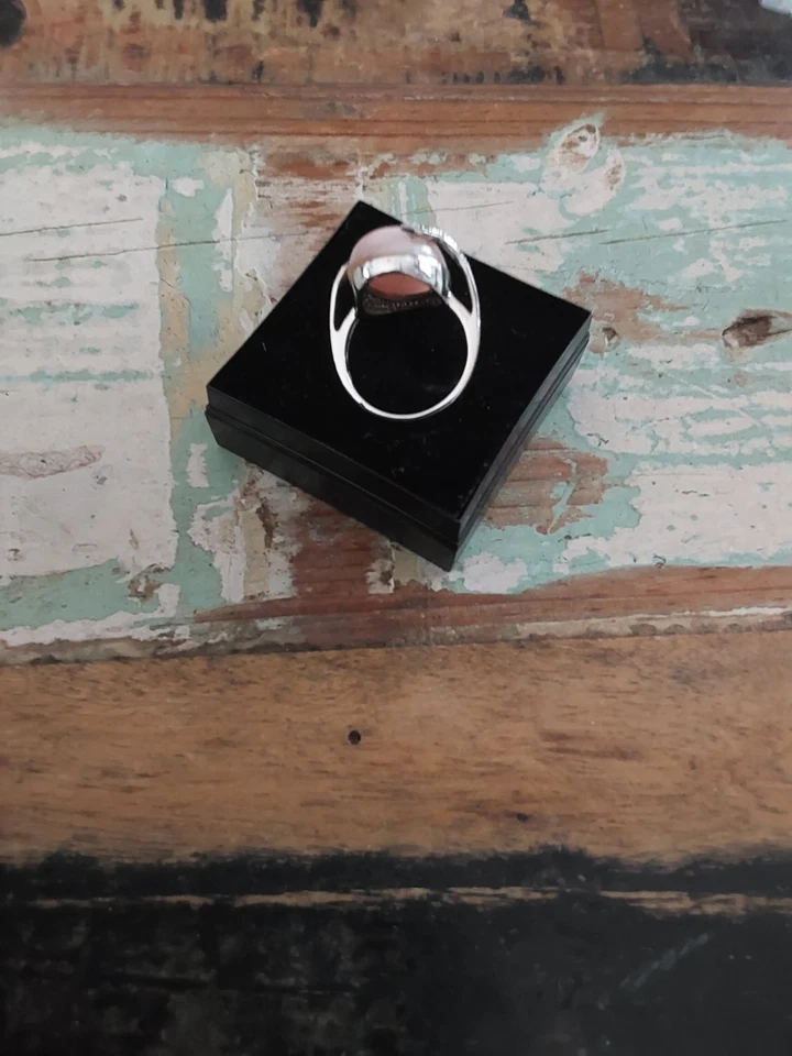 925 Sterling Silberring, Rhodiniert Andenopal Und Zirkone RW 53 - Bild 3 von 3