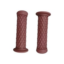 2 PCS Motorcycle Hand Grips, Non-Slip Rubber Handlebar Grip for 7/8" Brown