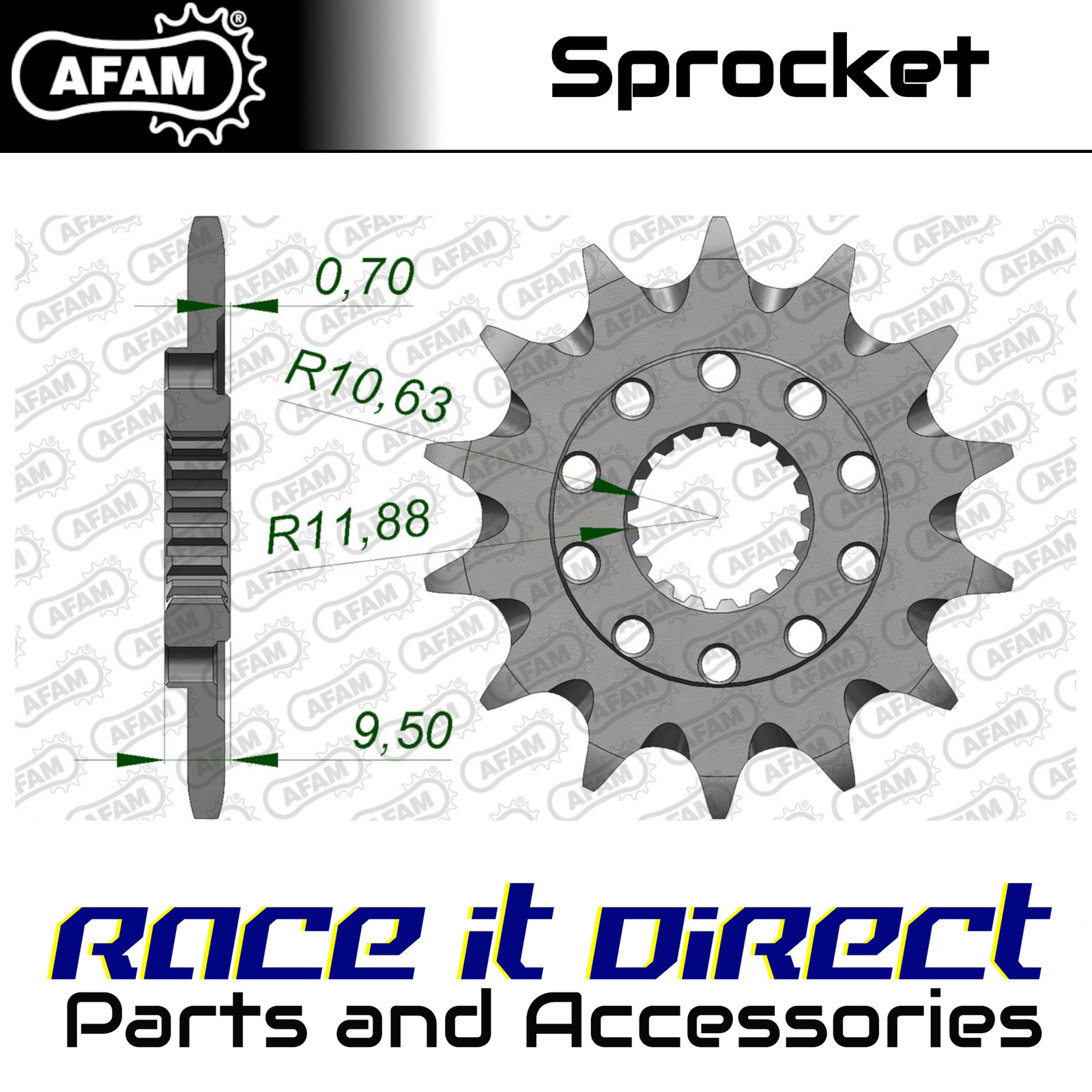 Sprocket for HM-HONDA CRE 450 R Enduro 2004-2007 Grooved 14T Front AFAM