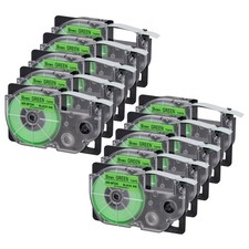 10x Compatible for Casio XR-9FGN 9mm Label Tape KL430 Laminate KL-120 KL-7000 10