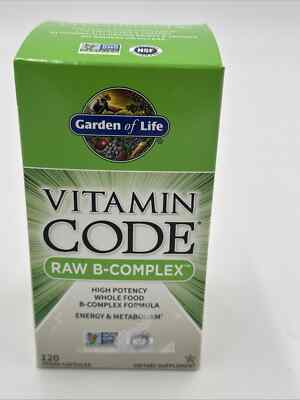 Garden of Life Vitamin Code Raw B-Complex 120 Vegan Caps B Complex 08/25