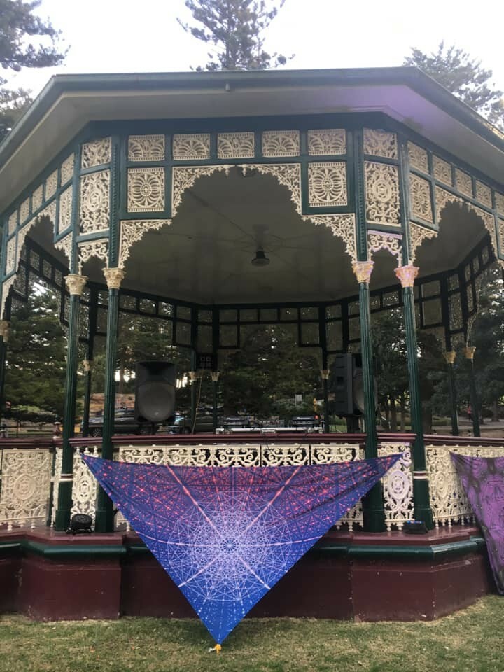 Shade Sail Outdoor Camping Doof Festival Canopy UV Shelter Psychedelic Pattern&nbsp;