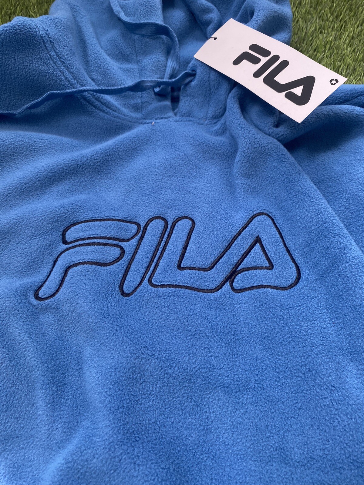 FELPA CON CAPPUCCIO DA UOMO FILA POLARE IN PILE TAGLIA MEDIA NUOVA CON ETICHETTE