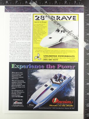 1994 ADVERTISING for Obsession 33 Vortex cat speed power boat