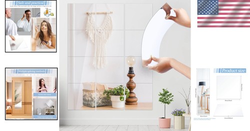 Lightweight 12x12 Wall Mirrors - Easy Installation for Bright Living Spaces - Picture 2 of 9