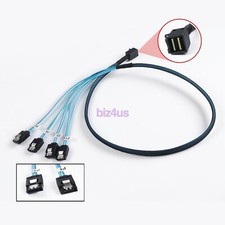 Internal HD Mini SAS SFF-8643 36pin to 4 x SATA 7pin Reverse Breakout Cable 80cm
