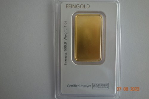 Degussa 1oz-Goldbarren geprägt . - Bild 2 von 4
