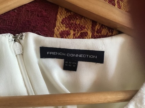 French Connection White Fit And Flare Dress Size 14. Lined lace. 36" long. - Picture 3 of 3