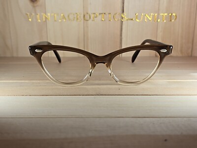 Romco Vintage 1960s Smokey Brown Cat Eye Womens Eyeglasses Frames. Mint...