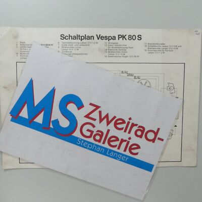 Piaggio Vespa PK 80 S wiring diagram Schaltplan Art.21 A3925