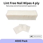 4000 Lint Free Nail Wipes 4 Ply Nail Polish Removal Enhancements Manicure Pedi