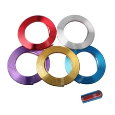 2pcs 8m Vehicle Chrome Wheel Rims Protectors Decor Strip Tire Rubber Guard Line 