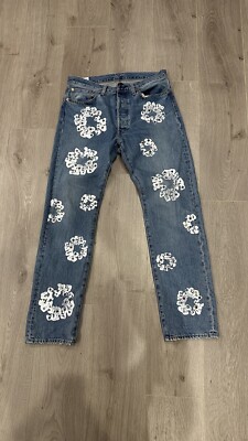 Denim Tears x Levi's 501 Cotton Rhinestone Wreath Jeans RARE (Size