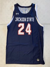 Under Armour Jackson State Tigers Basketball Jersey Men's L Navy Blue