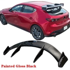For Mazda 3 19-23 Hatchback Rear Tailgate Roof Spoiler Modified Wing Gloss Black