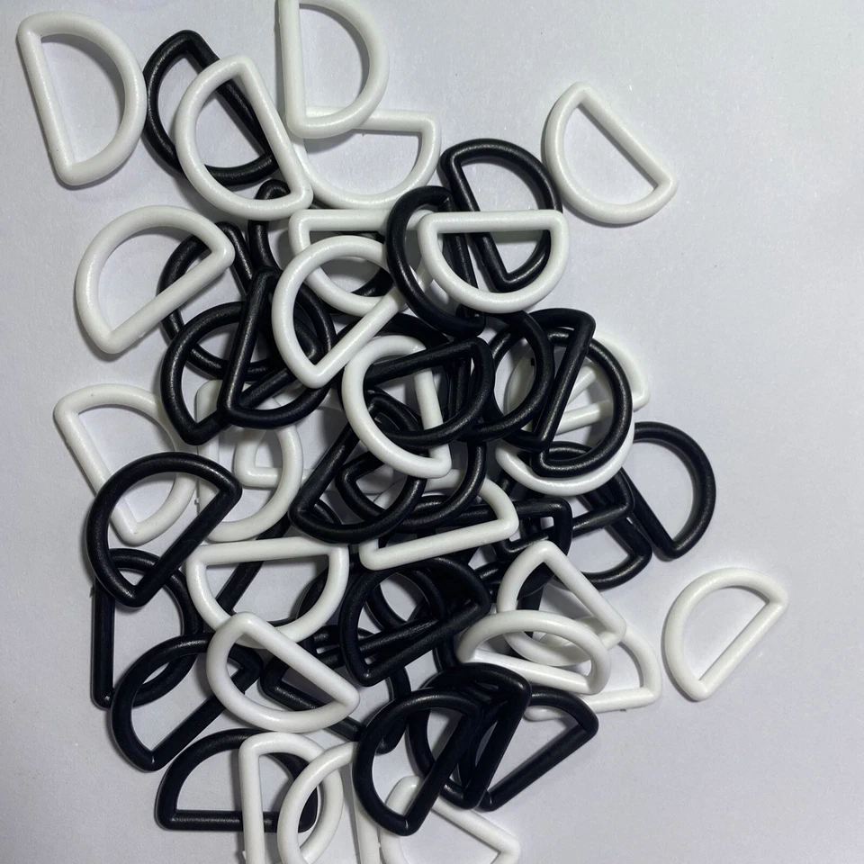 20MM 58Pcs Black White Plastic D Ring Buckles Webbing Strapping Diy - Image 4 of 4
