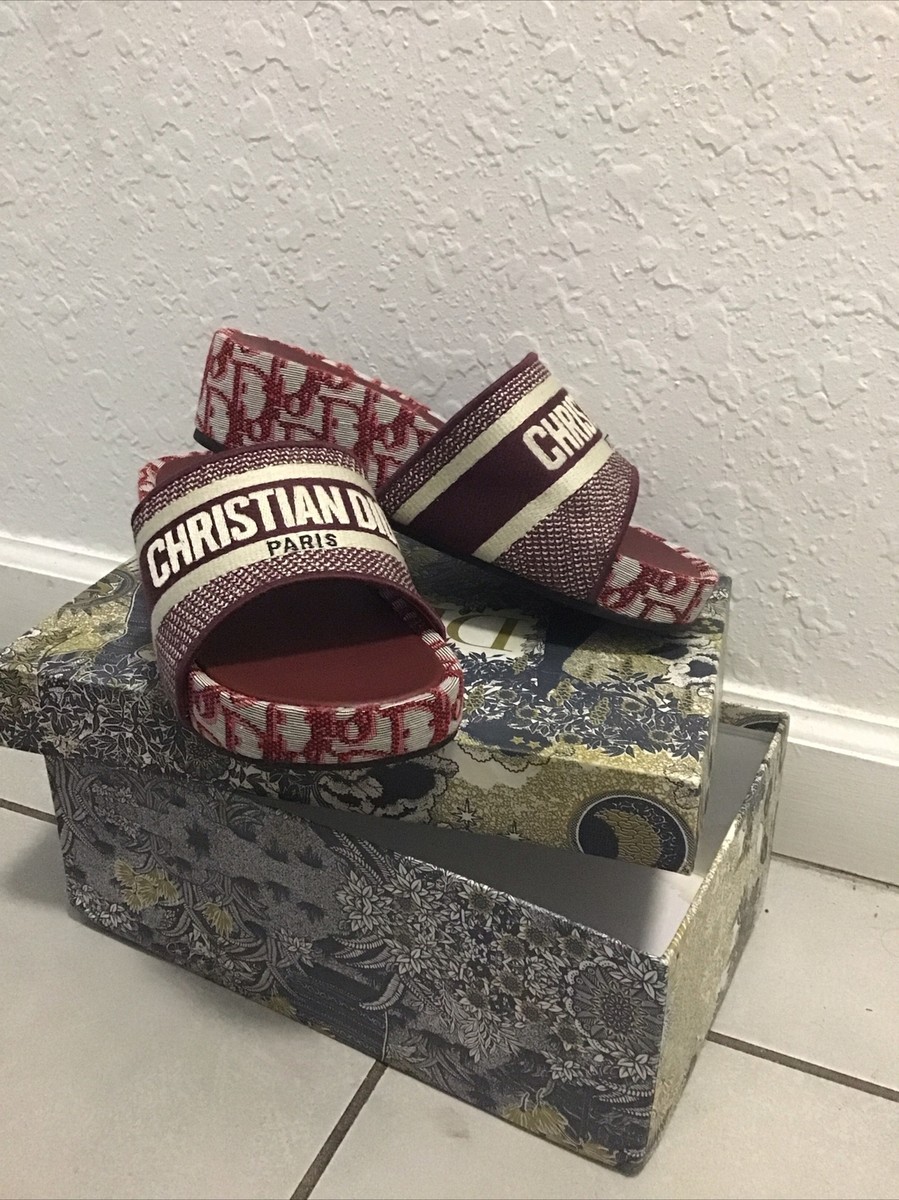REAL Christian Dior Oblique D-Way Platform Sandals Sizes 4 1/2 Or