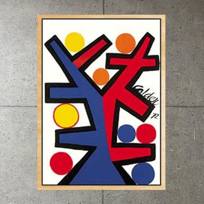 Alexander Calder Original Lithograph 1972 Signed in Plate Framed Modern Art F/S