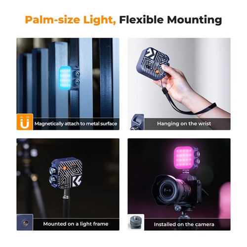 K&F CONCEPT RGB LED Video Light Full Color Panel DSLR Camera Blue Openbox - Picture 7 of 7
