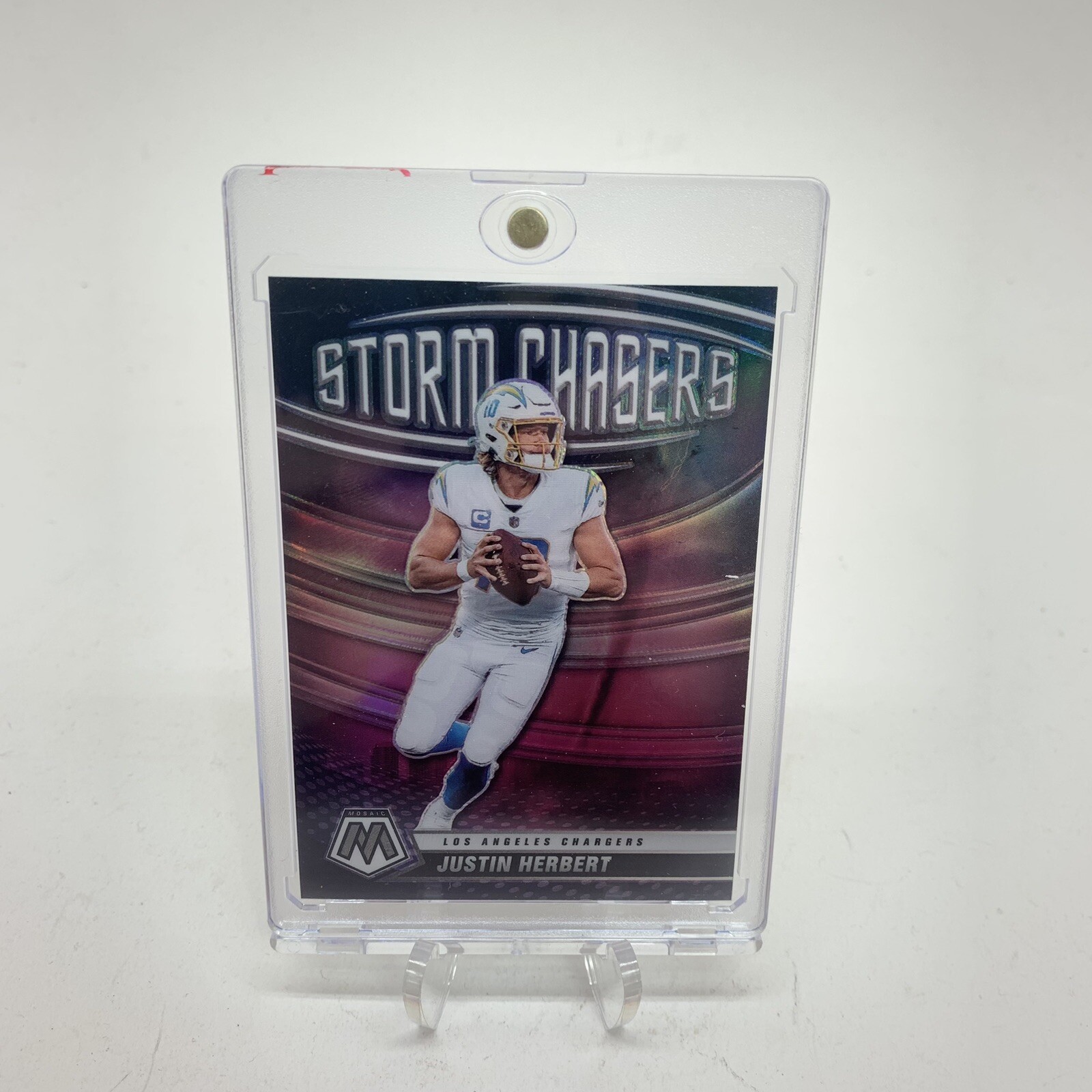 2022 Panini Mosaic Justin Herbert Storm Chasers Case Hit SSP #SC4 Chargers
