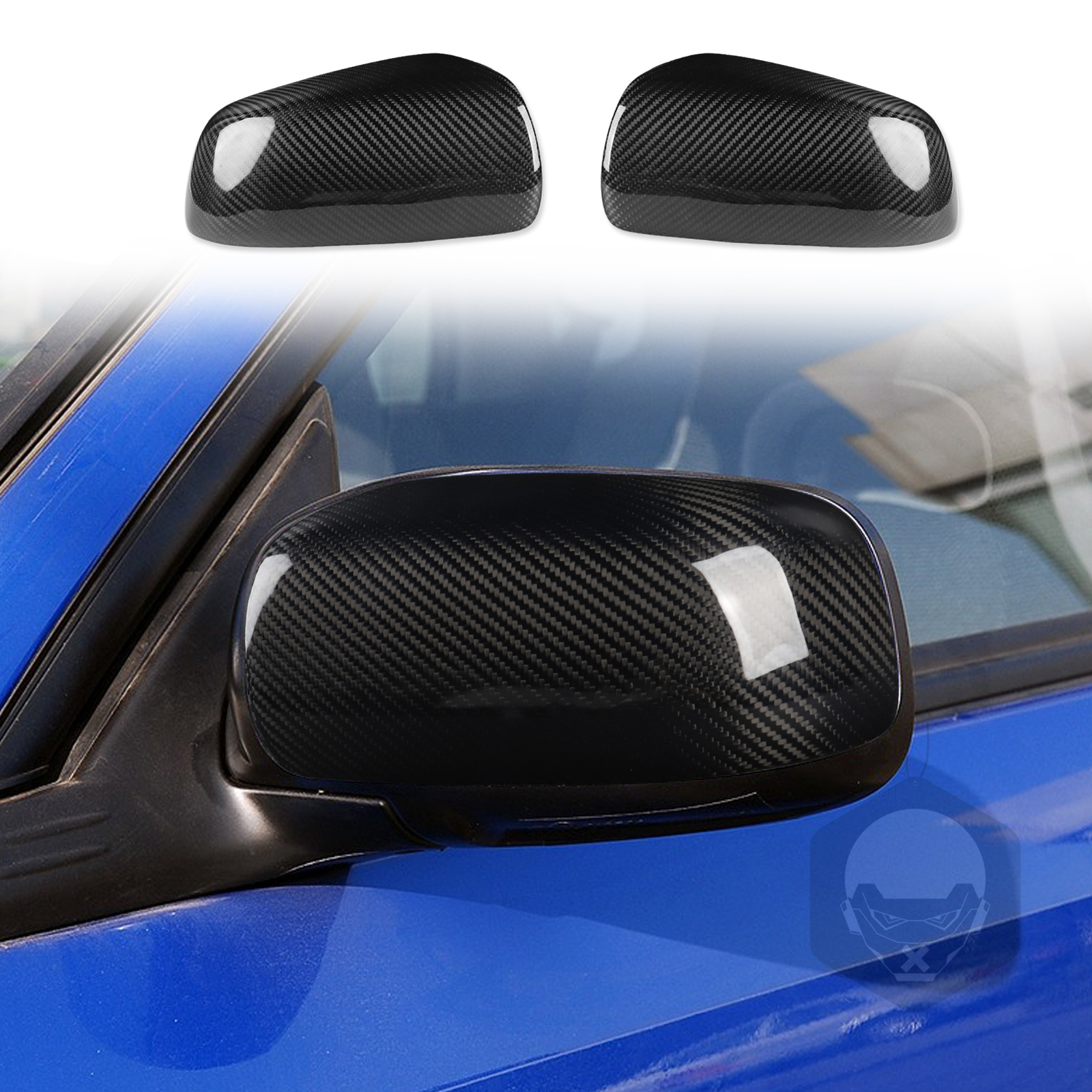 2Pcs Real Carbon Fiber Mirror Covers for 2004-2007 Subaru Impreza WRX