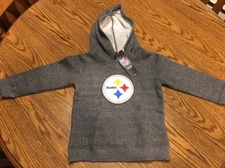 Pittsburgh Steelers NFL Boys Gray Promo Hoodie, Size Small (4) - New With Tags