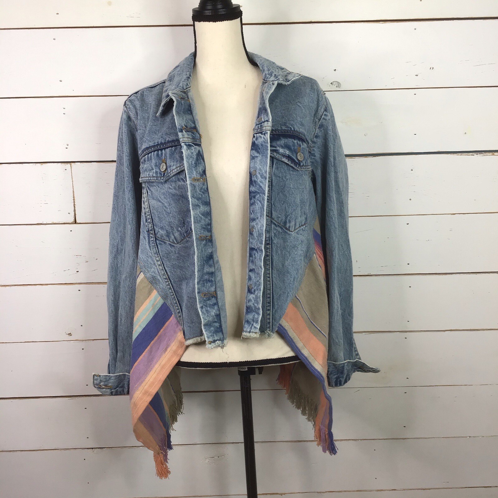 Mixed Media Jacket Denim Indigo Blue 
