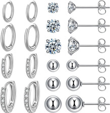 Surgical Steel Earrings Sets for Multiple Piercing Lightweight Small Huggie Hoop
