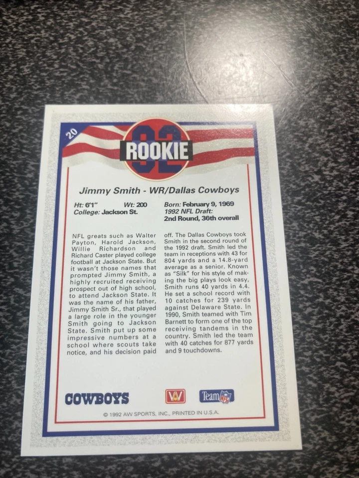 1992 ALL WORLD NFL FOOTBALL ROOKIES 11-60 YOU PICK! - Image 2 of 2