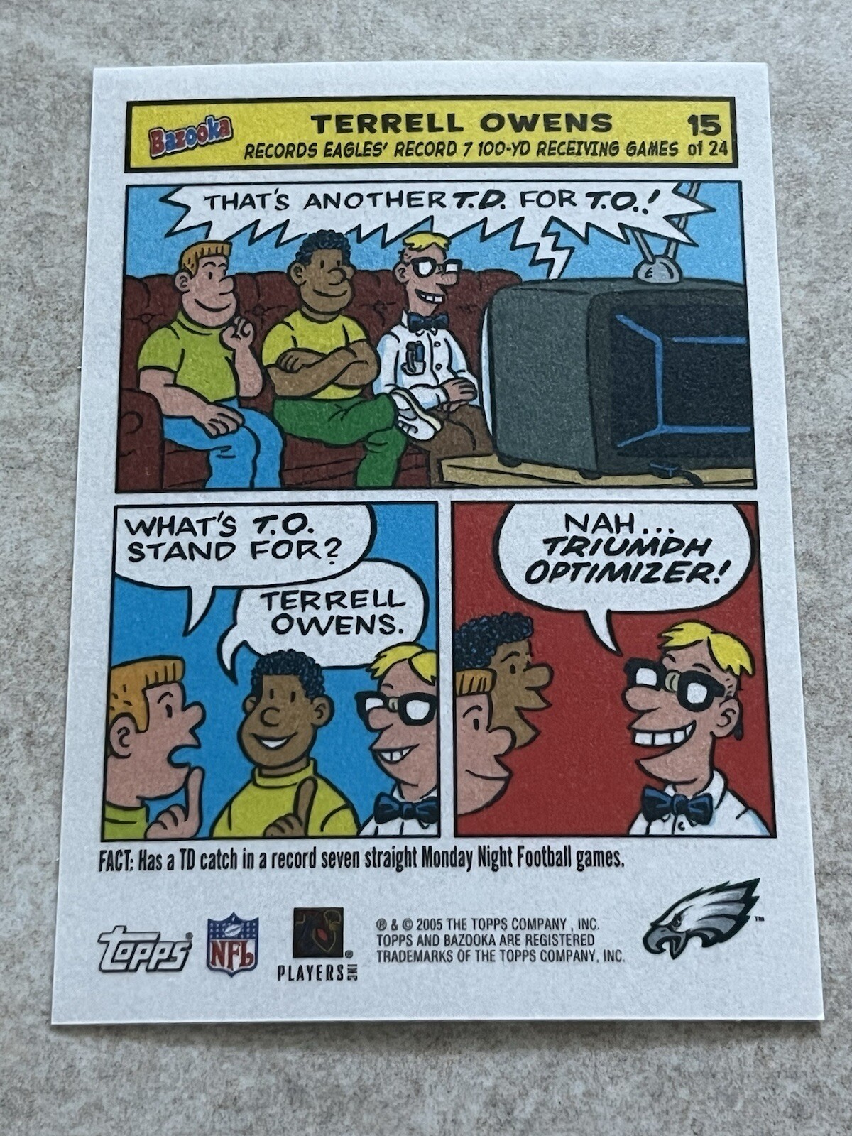 2005 Topps Bazooka Comics Terrell Owens #15 Philadelphia Eagles