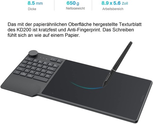 Huion Keydial KD200 Bluetooth 5.0 Grafik-Zeichentablett mit 28 Tasten&Dial - Bild 4 von 12