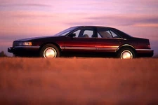 1992 Cadillac Seville dark maroon | 24x36 inch POSTER | Vintage classic