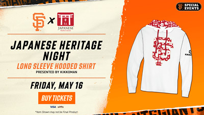 Presale-San Francisco Giants Japanese Heritage LS Hooded Shirt 5/16