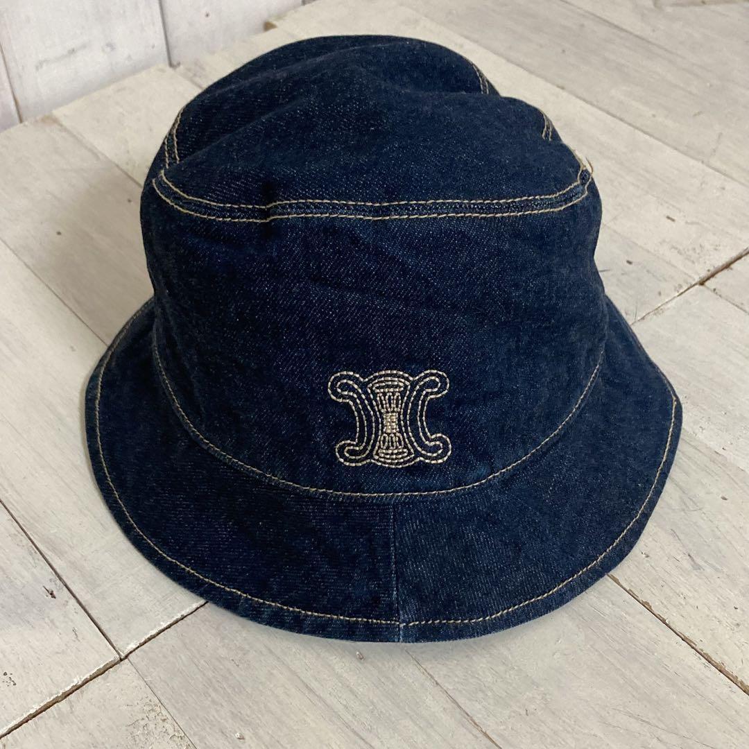 CELINE Bucket Triomphe Kids Denim 97% Cotton 3% Polyurethane  display picture 2
