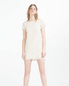 zara cream lace dress