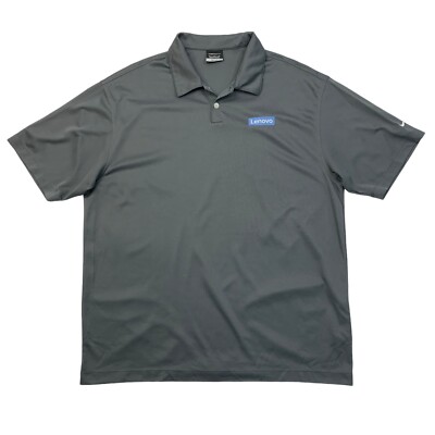 Nike Golf Polo Shirt Mens XL Extra Large Gray Moisture Wicking Performance