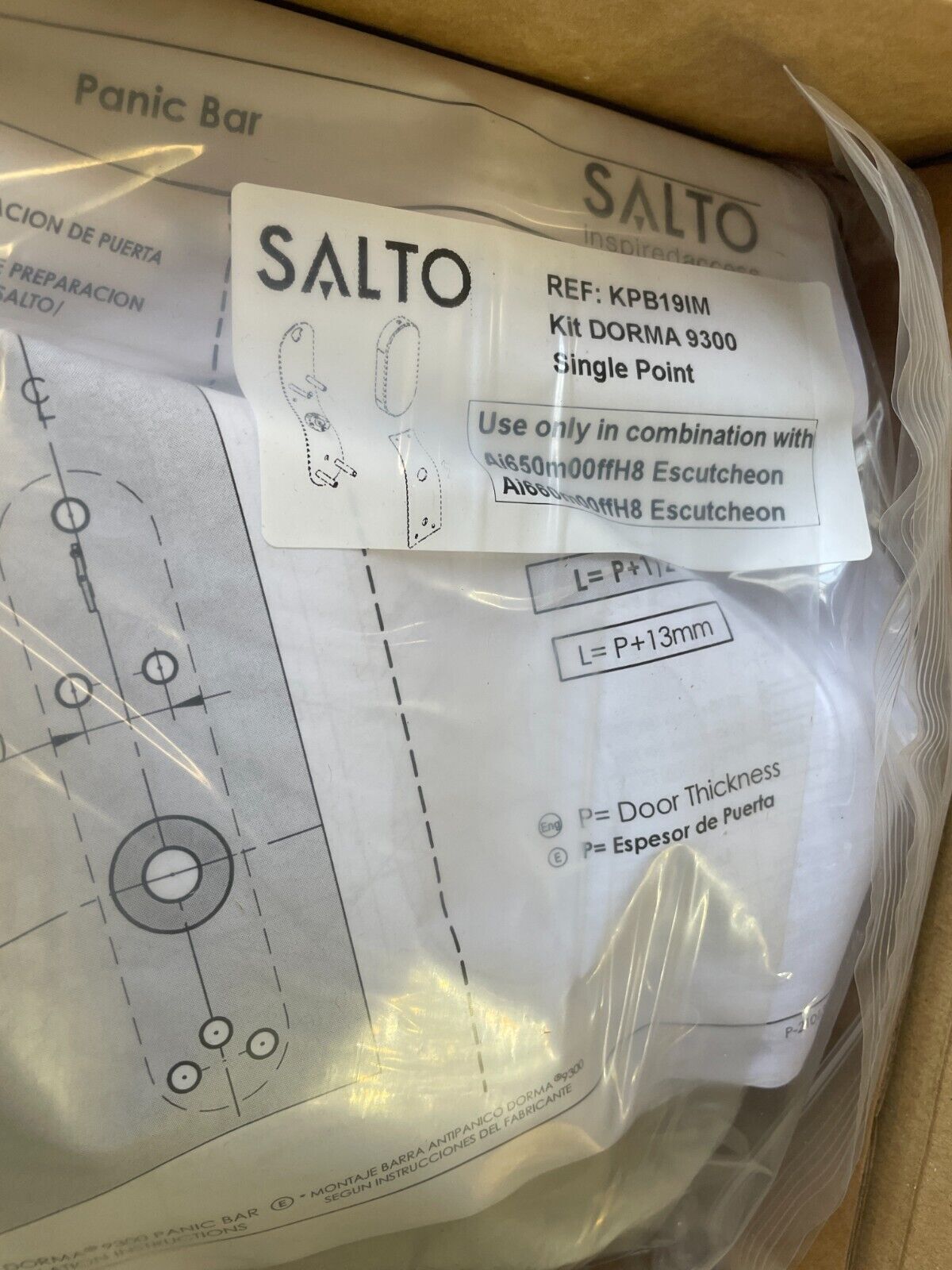 Salto KPB19IM Kit Dorma 9300 Single Point use with Escutcheon Ai650 & Ai660