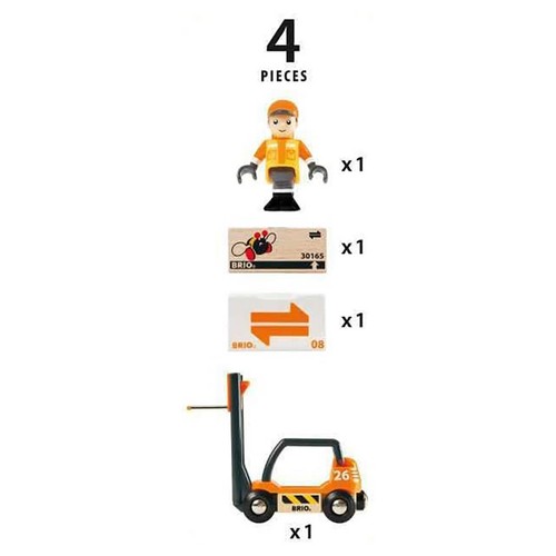 BRIO World - Fork Lift Truck Accessory for Wooden Railway Set Kids Toy Ages 3+ - Picture 4 of 4