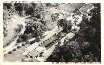 #ad Vintage Postcard 1920s Aerial View of Mountain Valley Water Hot Springs Arkansas $6.29