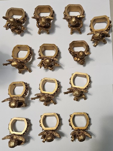 13 einzigartige goldene Porzellan Engel Serviettenringe Halter für Weihnachtstisch - Bild 6 von 9