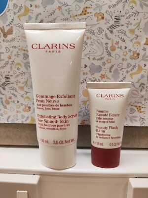 Klarins Beauty Flash Balsam + Klarinen Peeling Körperpeeling für glatte Haut - NEU