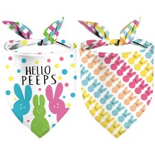 Easter Dog Bandanas, Reversible Easter Eggs Design 2 Pack, Happy Easter Holid...