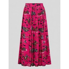 Vintage 90s Western Rodeo Horse Cowboy Print Pink Midi Skirt Womens M
