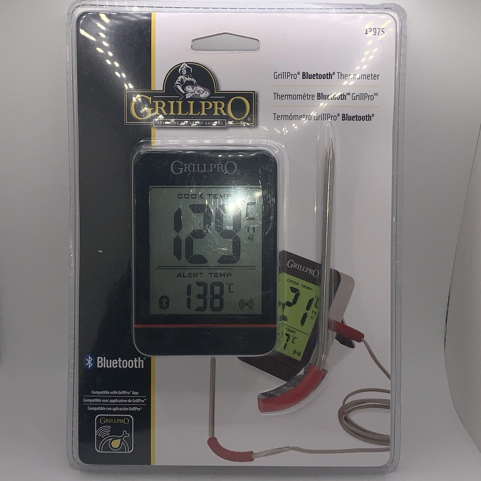 Grill Pro Bluetooth Thermometer, 13975 Sealed New