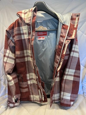 Bonfire Women s Size M Snowboarding Jacket Full insulation Red White Long Fit